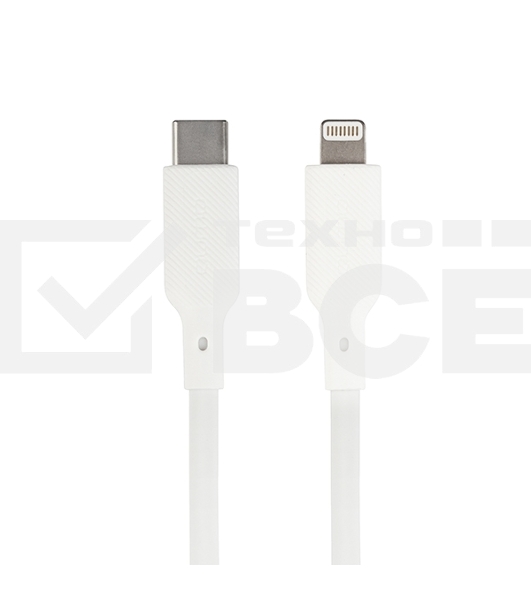 Кабель QUMO, MFI С94, Type-C на MFI Apple 8 pin, силиконовый, 1м, 2,22A, 9V, 20W, PD (белый)