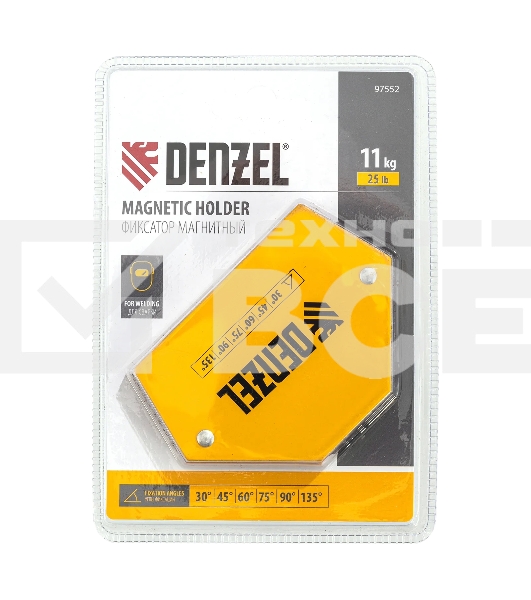 Фиксатор магнитный Denzel для сварочных работ усилие 25 LB, 30х45х60х75х90х135 град.