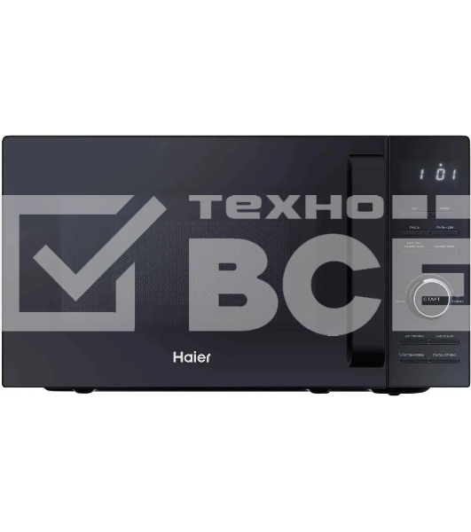 Микроволновая печь Haier HMG-DG207BA черный, 20 л, 700 Вт, переключатели - кнопки, поворотный механизм