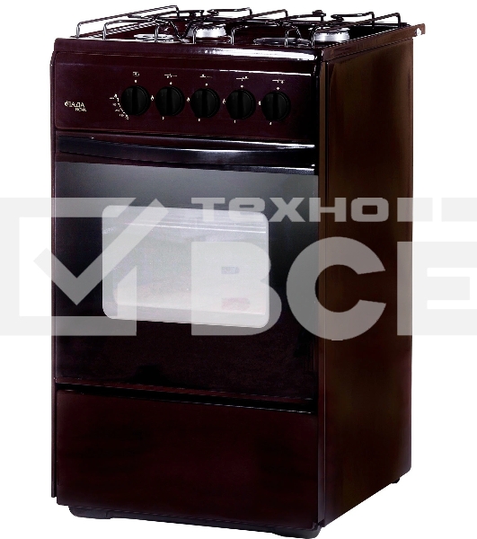 Плита газовая Лада Nova RG 24040 B коричневый, конфорок 4 шт, духовка 50 л, 50 см x 85 см x 60 см