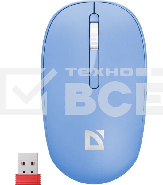 Мышь беспроводная Defender Smart MM-396 синий, 1600 dpi, радиоканал, Bluetooth, USB, кнопки - 3