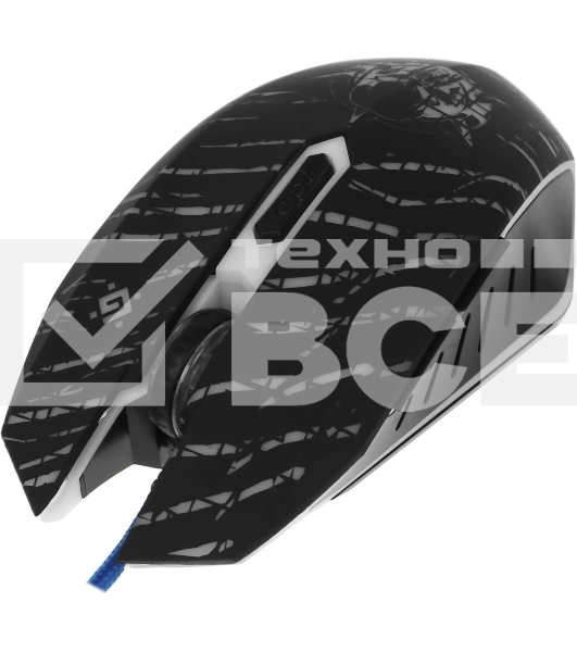 Мышь проводная Defender Dark Agent GM-590L черный, 12800 dpi, USB, кнопки - 6