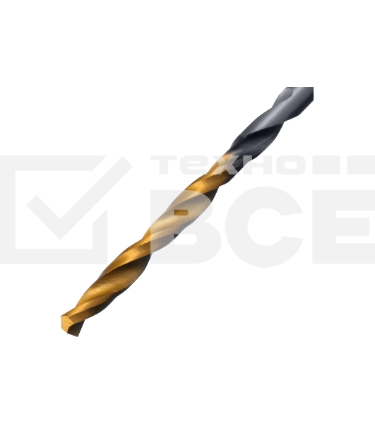 Сверло спиральное по металлу Denzel 2 x 49мм, Р6М5, Golden Tip, 2 шт.