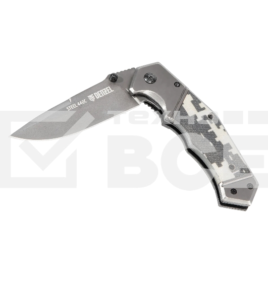 Нож складной Denzel, многоцелевой, системы Liner-Lock, с накладкой G10 на эргономичной рукоятке 79209