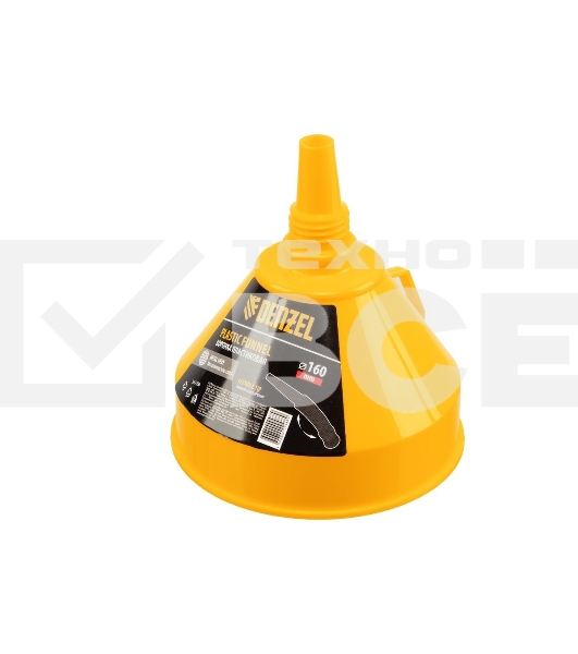 Воронка пластиковая Denzel 160 мм с металлическим ситом и гибким наконечником