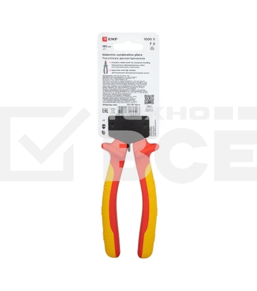 Пассатижи EKF pas-180-exp-in 180 мм Expert 1000В PROxima