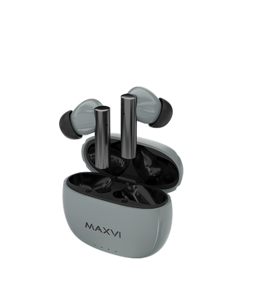 Наушники TWS Maxvi MHF-117BT серый, внутриканальные, Bluetooth, до 4 ч