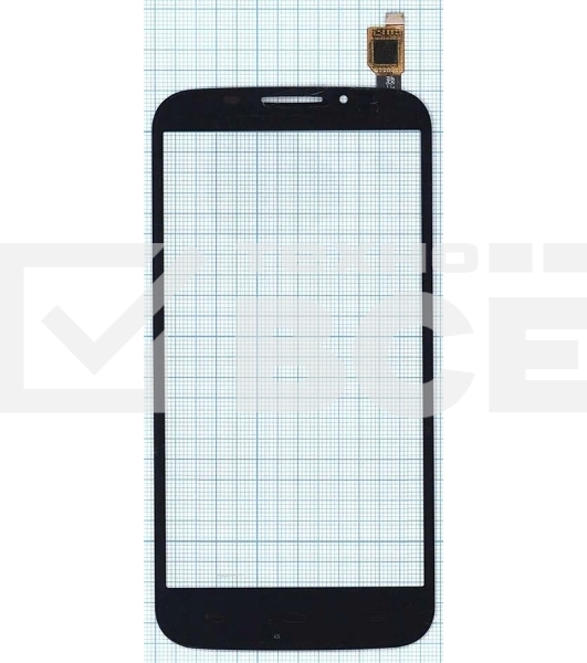 Сенсорное стекло (тачскрин) для Alcatel Pop S7 7045Y, черное