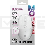 Мышь беспроводная Defender Feam MM-296 белый, 1600 dpi, радиоканал, USB, кнопки - 4, фото2