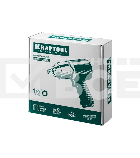 Гайковерт KRAFTOOL PW-900 ударный пневматический , 1/2