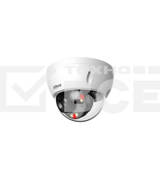 Уличная купольная IP-видеокамера DAHUA DH-IPC-HDBW2449EP-S-IL-0360B Smart Dual Light с ИИ 4Мп, 1/2.9” CMOS, объектив 3.6мм, видеоаналитика, ИК до 30м, LED до 30м, IP67, корпус: металл