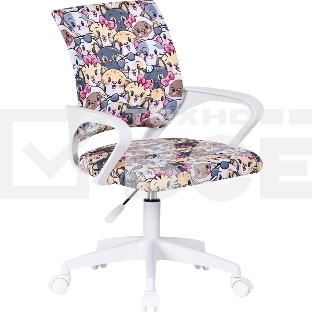 Кресло компьютерное детское Defender Fiesta принт Коты, ткань, класс1