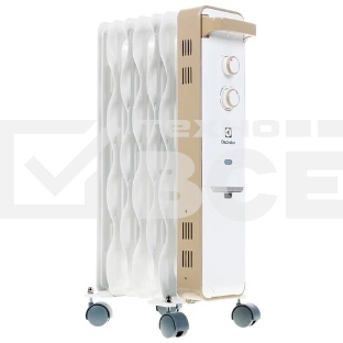 Масляный обогреватель Electrolux EOH/M-9157, белый, 1500 Вт, 20 м2, термостат
