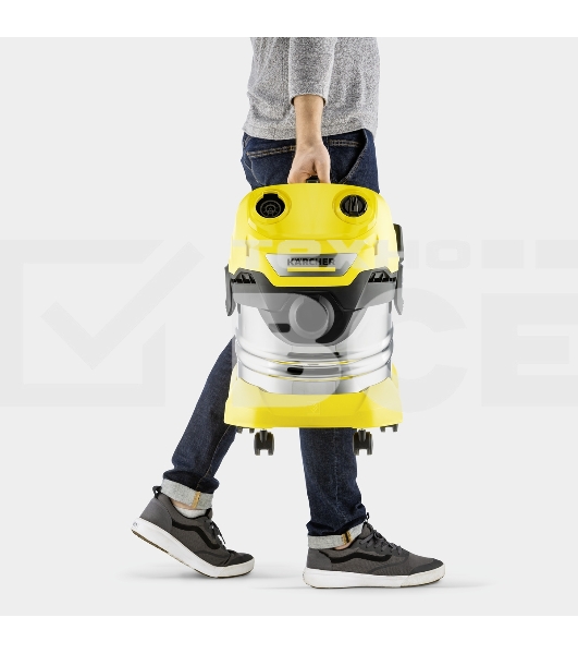 Строительный пылесос Karcher WD 4 S V-20/5/22 (1.628-260.0) желтый, 240/1000 Вт, уборка сухая/сбор воды, пылесборник мешок/контейнер, 20 л