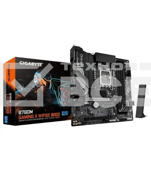 Материнская плата Gigabyte B760M GAMING X WIFI6E GEN5, LGA1700, Intel B760, 4xDDR5, 4xSATA, 2xM.2, 1xPCIe 5.0 x16, 1xPCIe 3.0 x4, 1xHDMI, 1xDP, 1x2.5Gb LAN, Wi-Fi 6E, Bluetooth 5.3, 3xUSB-A 5Gbps, 5xUSB-A 2.0, 3x3.5 мм, 7.1, mATX