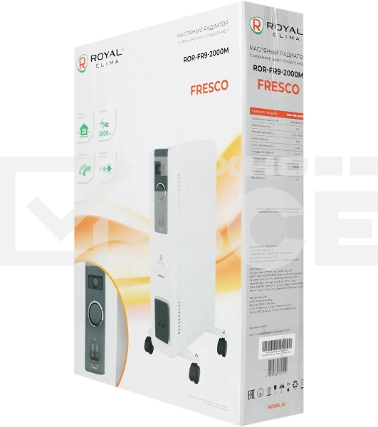 Радиатор масляный Royal Clima ROR-FR9-2000M 2000Вт белый/черный