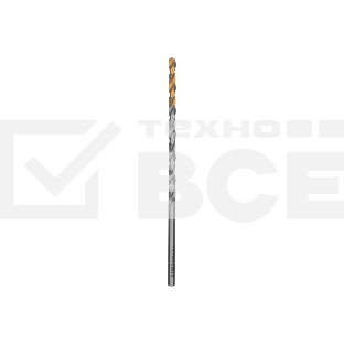 Сверло спиральное по металлу Denzel 4,2 х 119 мм, Р6М5, Golden Tip, удлиненное
