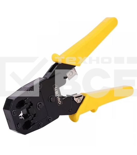 Обжимные клещи Deli DL2468 4P,6P,8P Размер: 200 мм. Спецификация обжима: 4P, 6P, 8P. Холоднокатаный стальной лист с черной отделкой ручка из ПВХ. Многофункциональность: резка проволоки, зачистка.