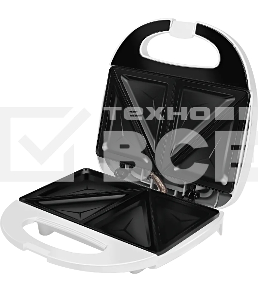 Сэндвичница Aresa AR-1205. 750 Вт. Термостойкий пластик со вставками из хромированной стали. Две сэндвичные формы.