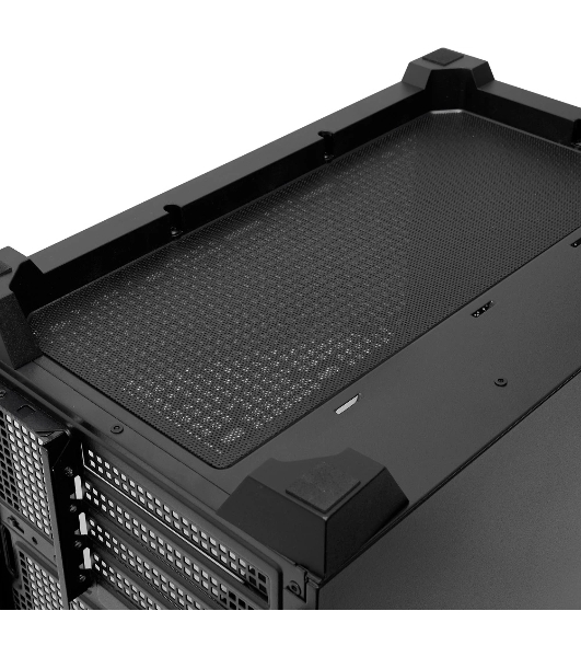 Компьютерный корпус без блока питания Case HSPD M211, Mesh Mini-tower, Black, TG, 0.7 SPCC, no fans,mATX, mITX, 175/330/150мм, 2x2.5', 1x3.5', 4xPCI, 2xUSB-A 3.0, ARGb strip, 336x211x350мм