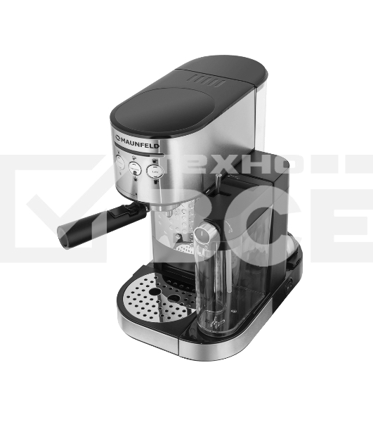 Кофеварка рожковая Maunfeld MF-720S PRO нержавеющая сталь, исп. кофе - молотый/чалды, 1.2 л, 1470 Вт, 15 бар
