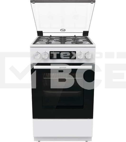 Плита Газовая Gorenje GGI5C22WF, газовая духовка, стеклянная крышка, чугун, белый