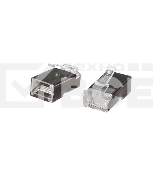 Коннектор VCOM RJ-45 для FTP кабеля 5 кат. экранированный , 100шт,
