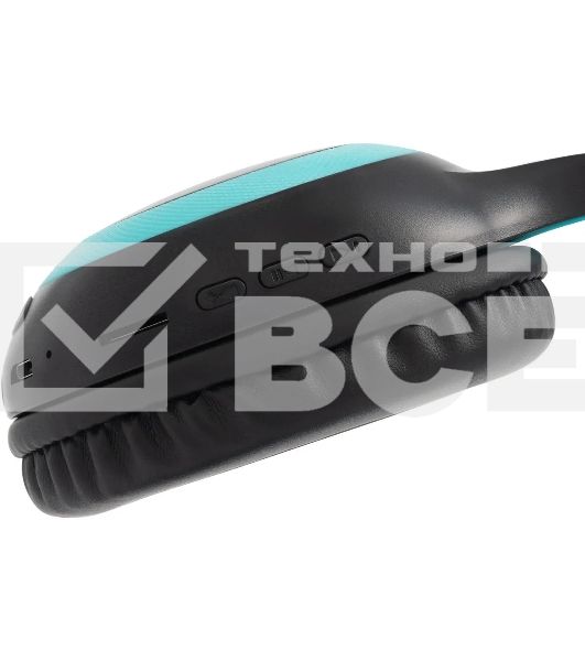 Гарнитура накладные Digma BT-15 черный/голубой беспроводные bluetooth оголовье
