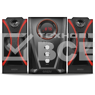 Мультимедийная акустическая система GINZZU GM-407 2.1 с Bluetooth. Выходная мощность (RMS) 40 Вт. Диапазон воспроизводимых частот: 40Гц - 20КГц. Bluetooth: V2.1. Встроенный аудио-плеер: SD-card, USB-flash до 32 Gb. FM радио: 87.5МГц - 108.0МГц. Вход AUX: 