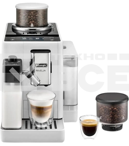Кофемашина автоматическая DeLonghi EXAM440.55.W, белый, исп. кофе - молотый/зерновой, 1.4 л, 1450 Вт, 19 Бар