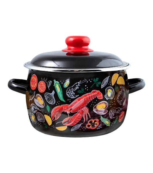 Кастрюля Appetite 1RC221M Лобстер с крышкой, эмалированная сталь. сфер. 5,5 л