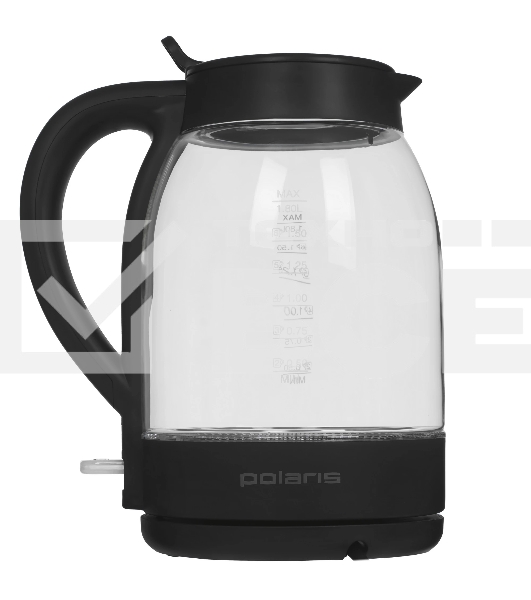 Чайник электрический Polaris PWK-1797-СGL, 2200вт, 1,8л, стекло, черный