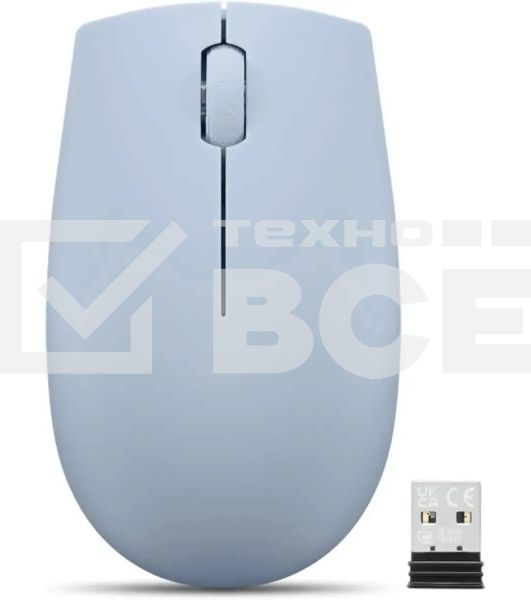 Мышь беспроводная Lenovo 300 светло-голубой, 1000 dpi, радиоканал, USB, кнопки - 3
