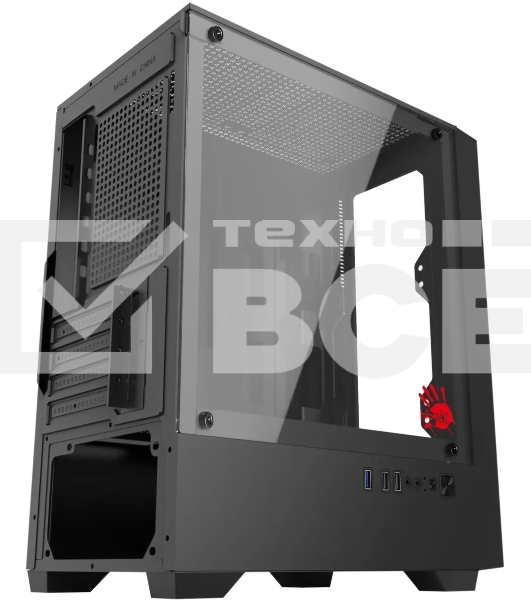 Компьютерный корпус Bloody CC-123 черный без БП mATX 8x120мм 2xUSB2.0 1xUSB3.0 audio bott PSU