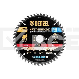 Пильный диск по дереву Denzel ф210 х 30 мм, 48 зубьев 733497