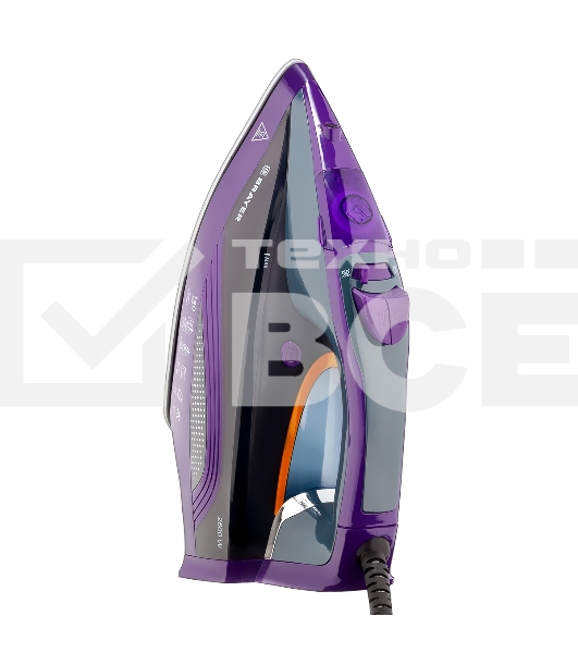 Утюг BRAYER BR4001 фиолетовый/серый, 2600 Вт, 25 г/мин, 140 г/мин, 360 мл