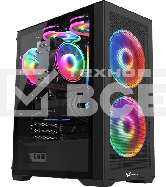 Компьютерный корпус AeroCool / Formula Air Power G5 DUO черный без БП ATX 2x180mm 1xUSB3.0 1xUSB3.1 audio bott PSU