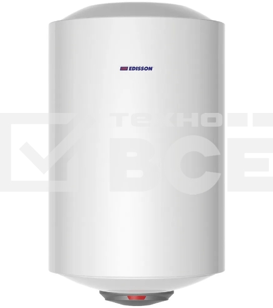 Водонагреватель Edisson ER 100 V 100л, 1,5 кВт, 220В, время нагрева 2ч 35 мин, габариты 450х1050х460мм, внутр. бак эмаль. вес 27кг.