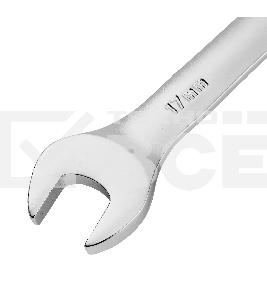 Ключ комбинированный трещоточный Denzel 14711 17 мм, CrV, матовый хром