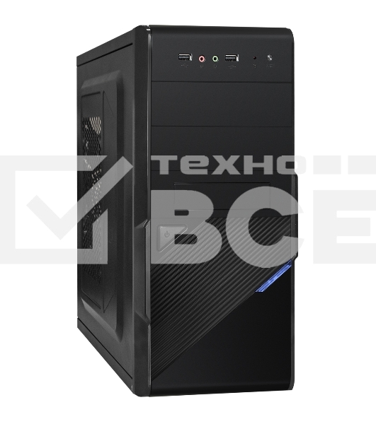 Компьютерный корпус Minitower ExeGate BA-201-UNS350 (mATX, БП UNS350 с вент. 12см, 2*USB, аудио, черный)