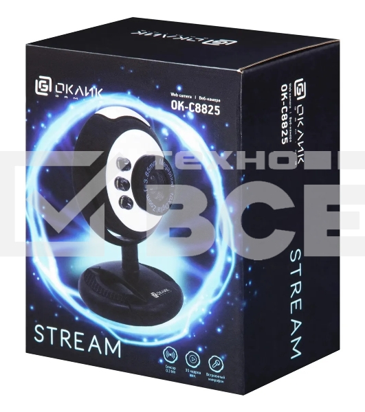 Веб-камера Оклик OK-C8825 черный 0.3Mpix (640x480) USB2.0 с микрофоном