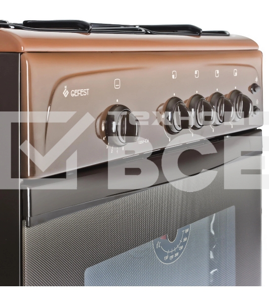 Плита газовая Gefest ПГ 1200 С6 К19 коричневый, конфорок 4 шт, духовка 63 л, 60 см x 85 см x 60 см