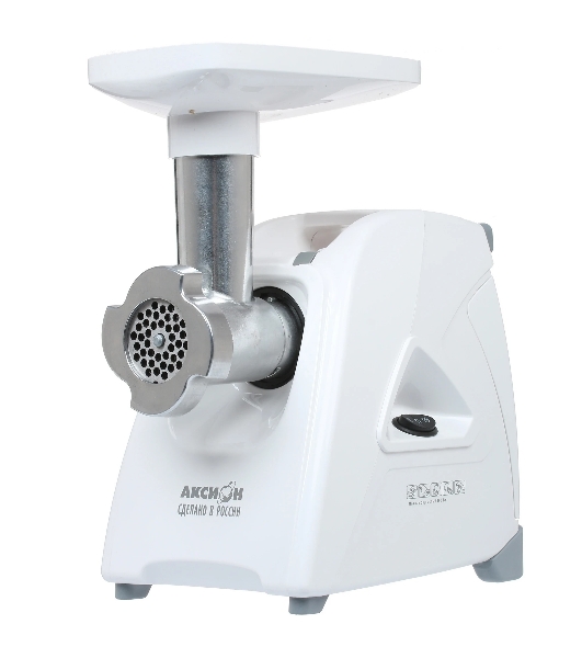 Мясорубка электрическая Аксион М35.03 белый, 1500 Вт, 1.7 кг/мин, реверс, защита от перегрузки, насадки - 4