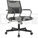 Кресло Бюрократ CH Balance-Low черный экокожа низк.спин. крестов. металл, фото 1