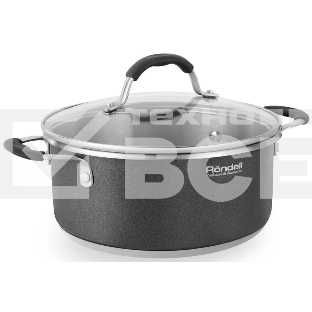 Кастрюля Rondell Stern RDS-019, 4.7л, 24см, с крышкой, серый