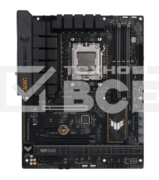 Материнская плата ASUS TUF GAMING B650-PLUS WIFI, AM5, AMD B650, 4xDDR5, 4xSATA, 3xM.2, 1xPCI-E 4.0 x16, 1xPCI-E 4.0 x4, 2xPCI-E x1, 1xHDMI, 1xDP, 1x 2.5Gb LAN, 2xUSB-A 3.2 Gen 2, 4xUSB-A 2.0, 1xUSB-C 3.2 Gen 2, 5x3.5 мм, 7.1, ATX