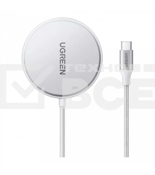 Беспроводное зарядное устройство UGREEN W703 (35565) Wireless Charger Qi2 with MagSafe 15W (For iOS Device). Цвет: белый