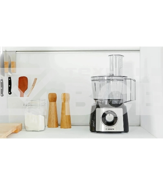 Кухонный комбайн Bosch MCM3501M 800 Вт, Скорости: 2, Блендер 1 л, Чаша 2.3 л, Цвет: черны/серебристый