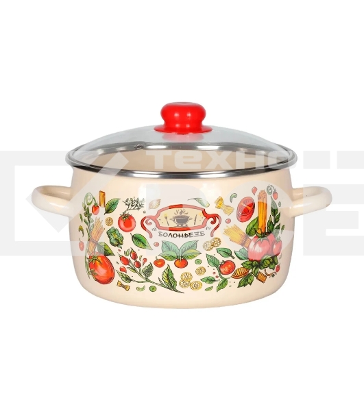 Кастрюля Appetite 1RC221S Болоньезе с крышкой, эмалированная сталь, сфер. 5,5 л