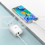 Сетевое зарядное устройство HOCO C80A Rapido 1xUSB + 1xUSB-C, 3.1A, 20W, белый, фото11